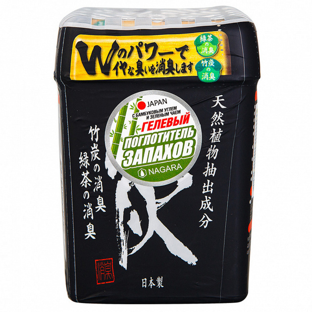 Nagara Поглотитель запаха гелевый с бамбуковым углем и зеленым чаем 320 гр